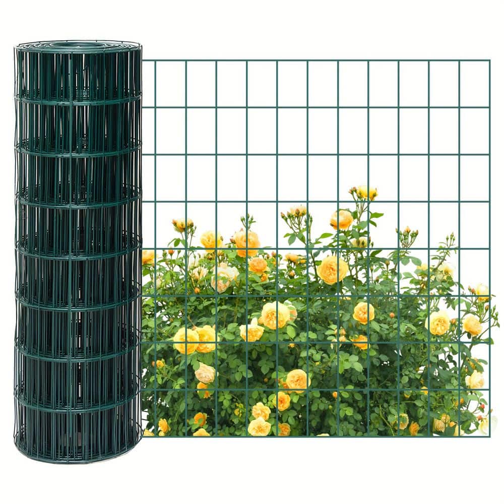 WRIGHTMASTER 60 in. x 50 ft. 12.5-Gauge Reinforced PVC Coated Wire Mesh for Garden Fencing and Pet Enclosures Precision Welding