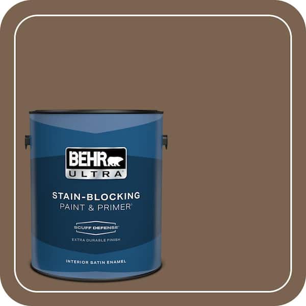 BEHR ULTRA 1 gal. #N260-7 Folk Guitar Extra Durable Satin Enamel Interior Paint & Primer