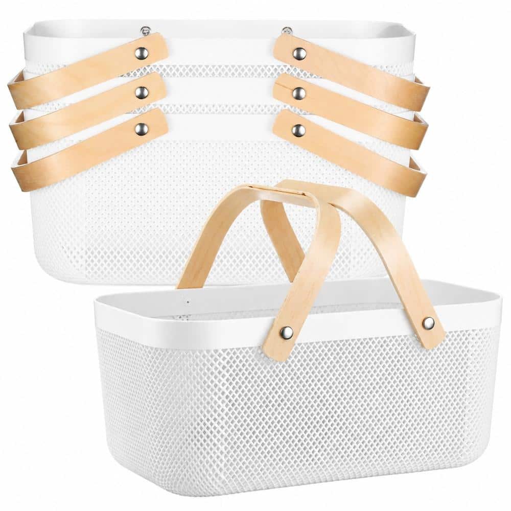 4-Piece Large White Plastic Mesh Garden Harvest Basket Set 16.5 x 11.02 x 11.4 in with Wooden Handles for Kitchen price history on PriceWatchPro