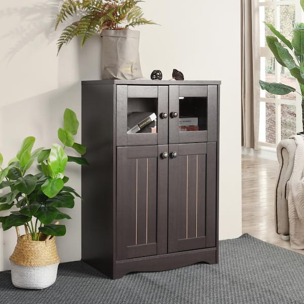 Homy Casa Brown/35.8 in. H Storage Cabinet with Ample Storage and Fast US Delivery
