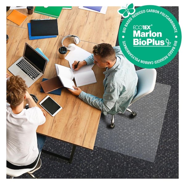 Ecotex BioPlus Clear 29 in. x 47 in. Polycarbonate Eco Friendly Carbon Neutral Rectangular Indoor Chair Mat for Carpet