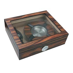 Eiger Small Glasstop Humidor, Ashtray and Cutter Gift Set