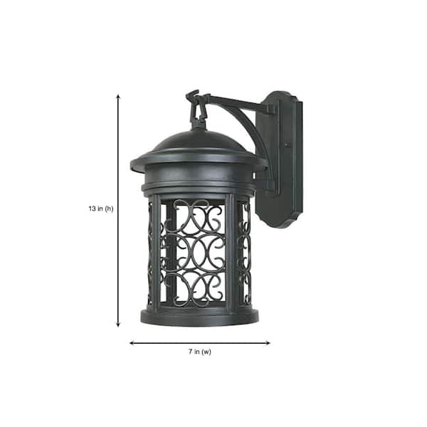 Designers Fountain - Ellington Oil Rubbed Bronze 1-Light Outdoor Line Voltage Hardwired Porch Light Wall Sconce with No Bulb Included