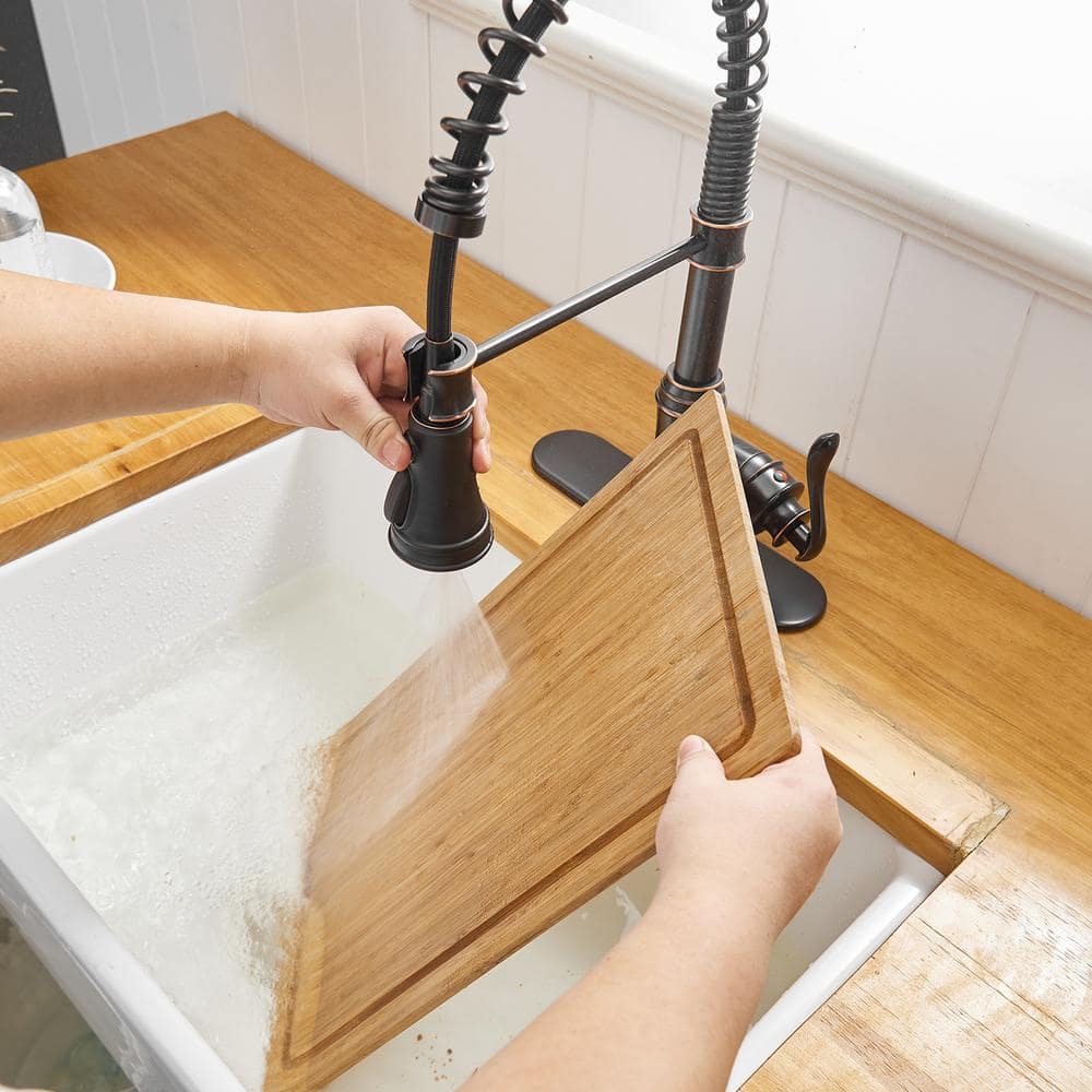 Oil Rubbed Bronze Pull-Down Kitchen Faucet with Spray