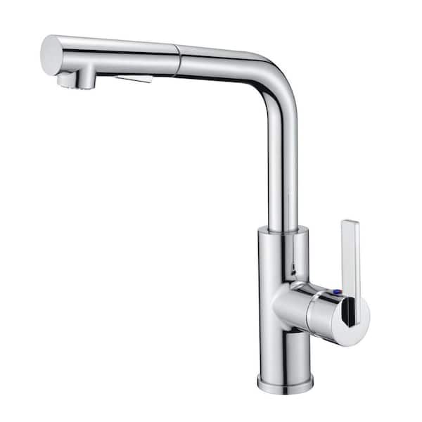Ultra Faucets Hena Single-Handle Pull-Out Sprayer Kitchen Faucet with Accessories in Rust and Spot Resist in Polished Chrome