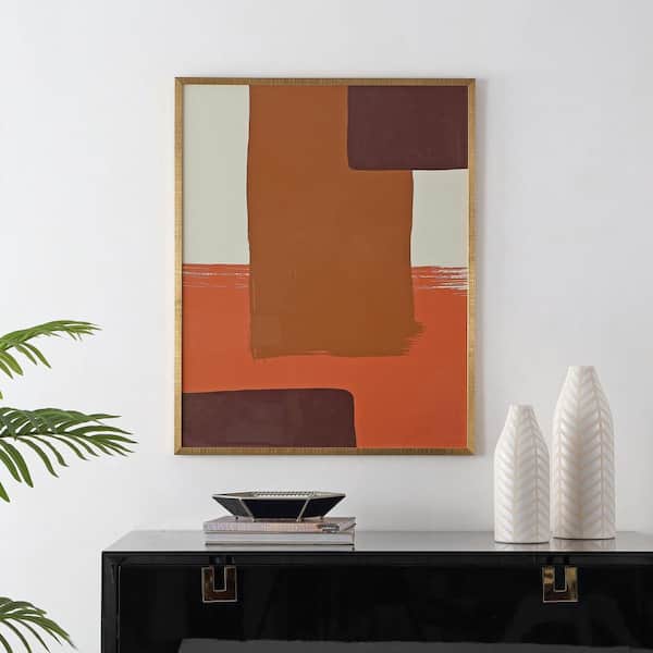 SAFAVIEH Java Compilation Framed Mixed Media Abstract Wall Art 4 in. x 27 in.