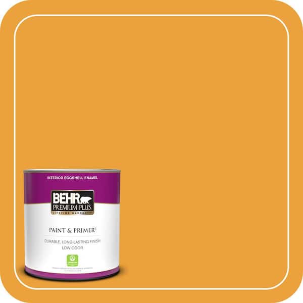 BEHR PREMIUM PLUS 1 qt. #HDC-FL14-5 Gilded Leaves Eggshell Enamel Low Odor Interior Paint & Primer