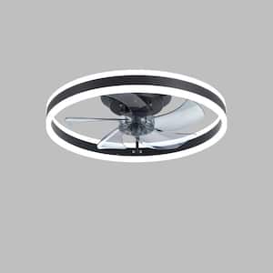 19.7 in. Width Lo-WattNoise, Lo-WattPower Consumption, Strong Cooling Performance, Indoor/Outdoor Led, Black Fan Light