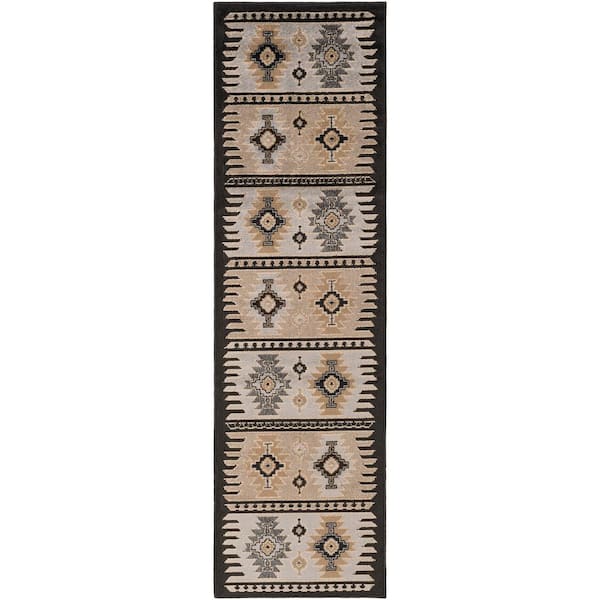 Zuata Gray 2 ft. 2 in. x 7 ft. 7 in. Runner Rug