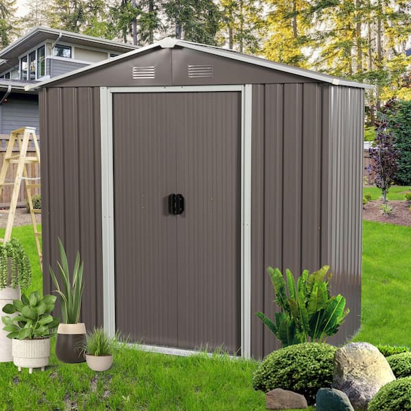 8 ft. W x 4 ft. D Metal Shed with Double Door (32 sq. ft.)