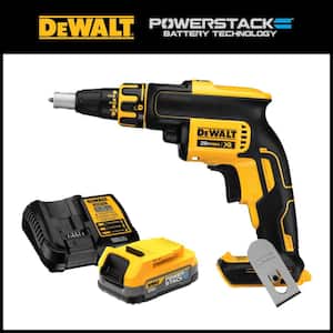 20-Volt MAX XR Cordless Brushless Drywall Screw Gun (Tool-Only) with 20-Volt MAX POWERSTACK Compact Battery Starter Kit