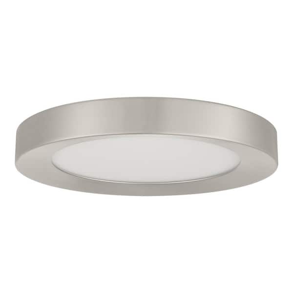 Hampton Bay 1006831044 Calloway HB 13 in. LED 5CCT Flush Mount Brushed Nickel