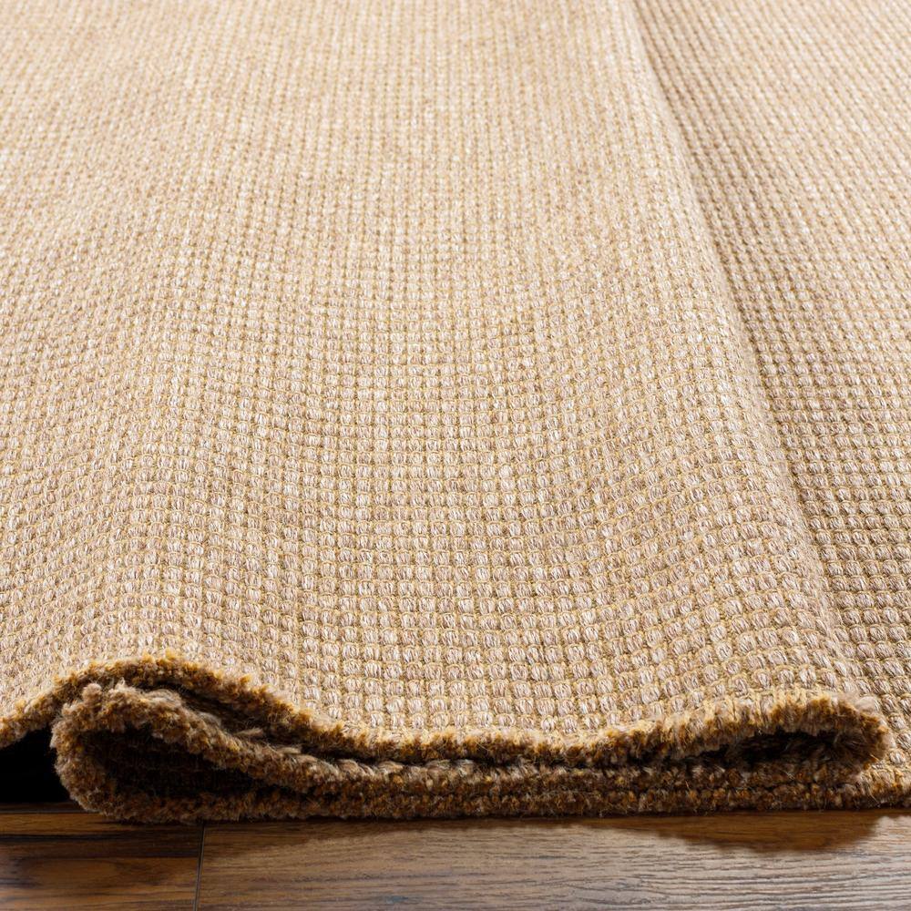 Kimi Light Brown Textured Polypropylene and Jute Runner Rug