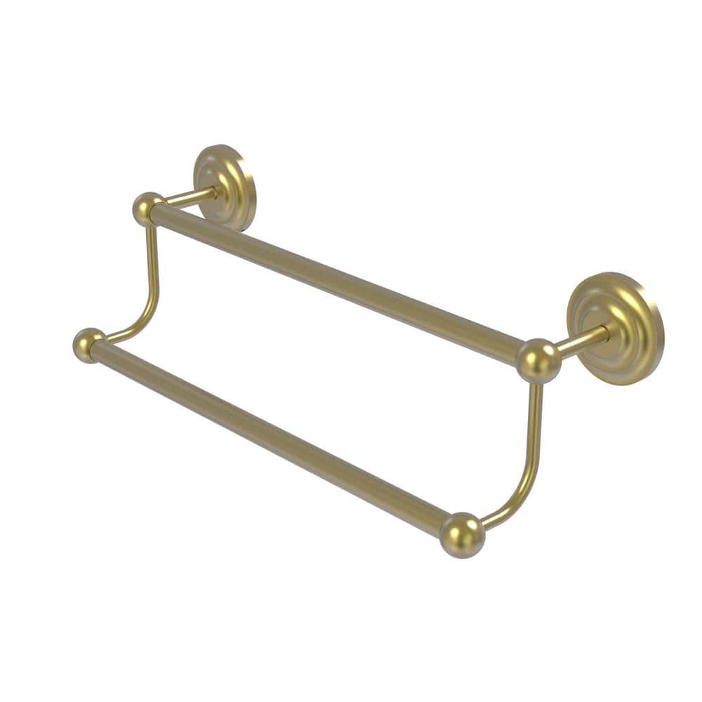 Allied Brass Prestige Que New Collection 30 in. Double Towel Bar in Satin Brass PQN72/30SBR
