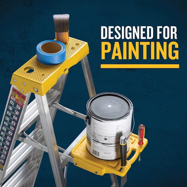 Werner - 5 ft. Aluminum Step Ladder (9 ft. Reach Height) with 225 lb. Load Capacity Type II Duty Rating
