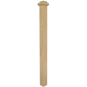 56 in. x 3-1/2 in. Wood Poplar Box Newel Post