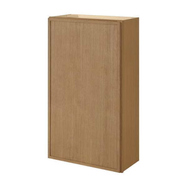 Leyton 24 in. W x 12 in. D x 42 in. H Ready to Assemble Plywood Slim Shaker Wall Kitchen Cabinet in White Oak