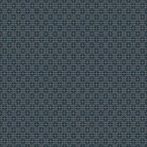 TexStyle Collection Navy/Silver Greek Key Metallic Non-Pasted on Non-Woven Paper Wallpaper Roll