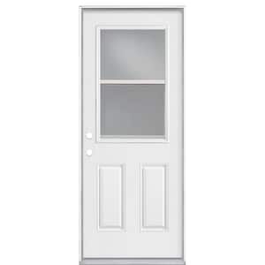 32 in. x 80 in. Vent Lite Right-Hand Inswing Primed Smooth Fiberglass Prehung Front Exterior Door No Brickmold