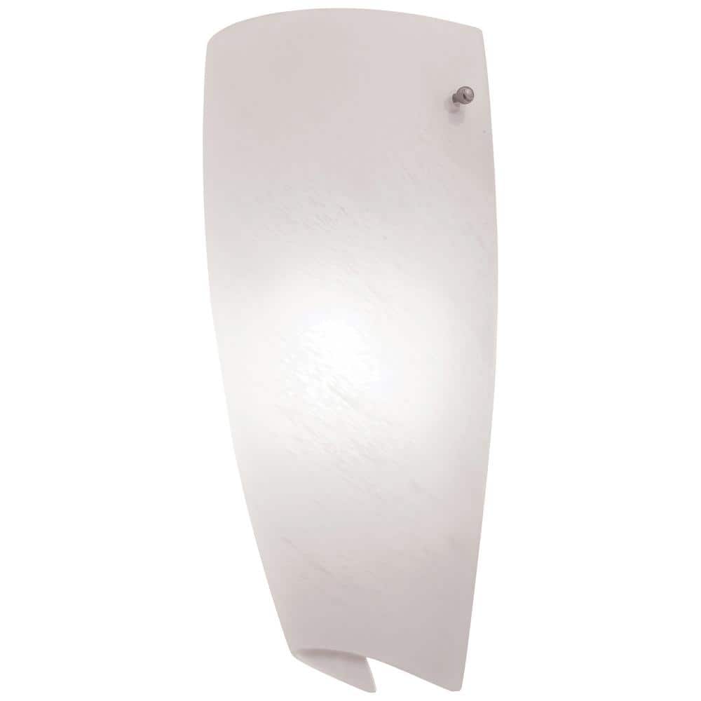 Daphne 11.75" Brushed Steel and Alabaster Glass Wall Sconce