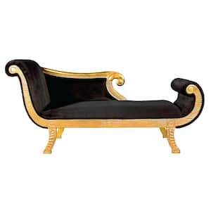 Cleopatra Neoclassical Gold Mahogany Chaise