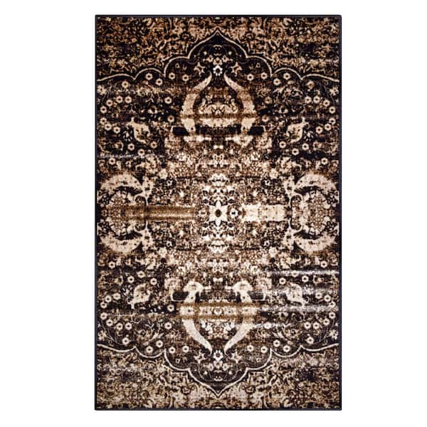 Unbranded Oswell Chocolate 5 ft. x 8 ft. Bohemian Medallion Nylon Area Rug