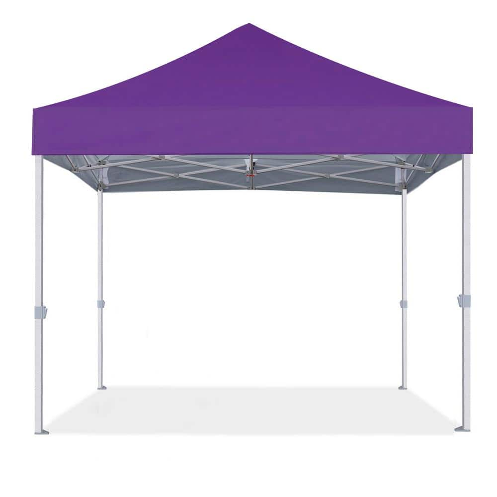 Terracemaster Commercial 8 ft. x 8 ft. Purple Pop Up Canopy Tent with ...