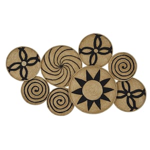 44 in. x  29 in. Metal Brown Plate Wall Decor with Black Patterns