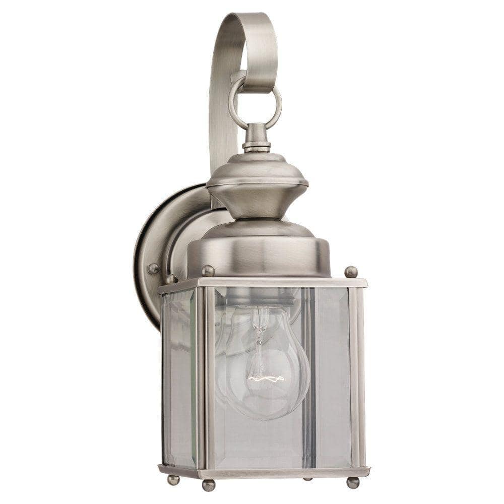 Jamestowne Collection 1-Light Antique Brushed Nickel Outdoor Traditional Wa