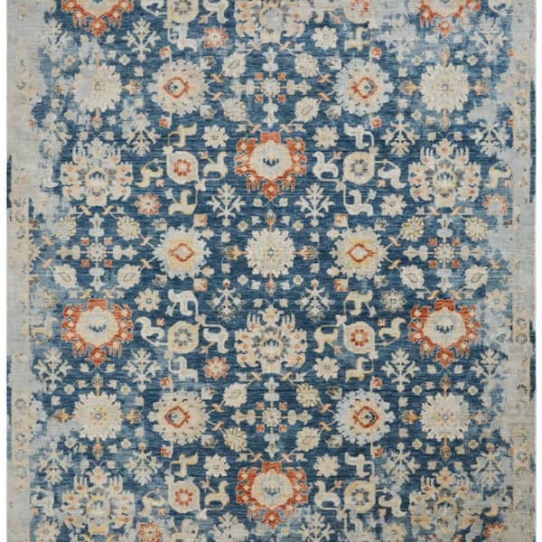 Rosemont 2 X 8 Blue Abstract Washable Area Rug