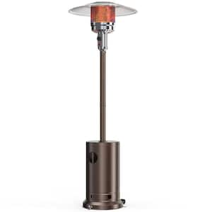 Propane Burner 48,000 BTU Double-Layer Stainless Steel Brown Propane Patio Heater with Wheels, Tabletop