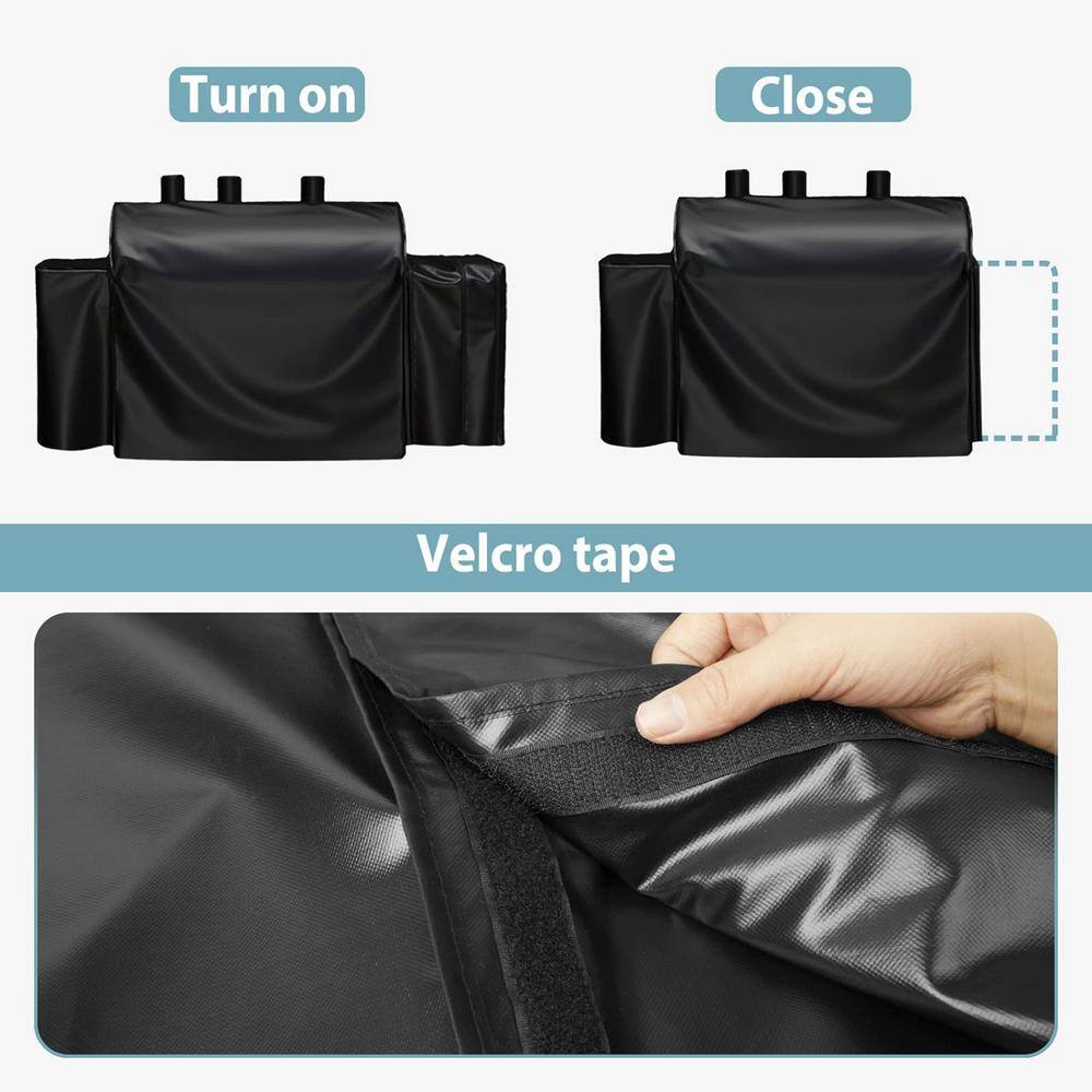Heavy-Duty Black PVC Waterproof Grill Cover for Portable Grills
