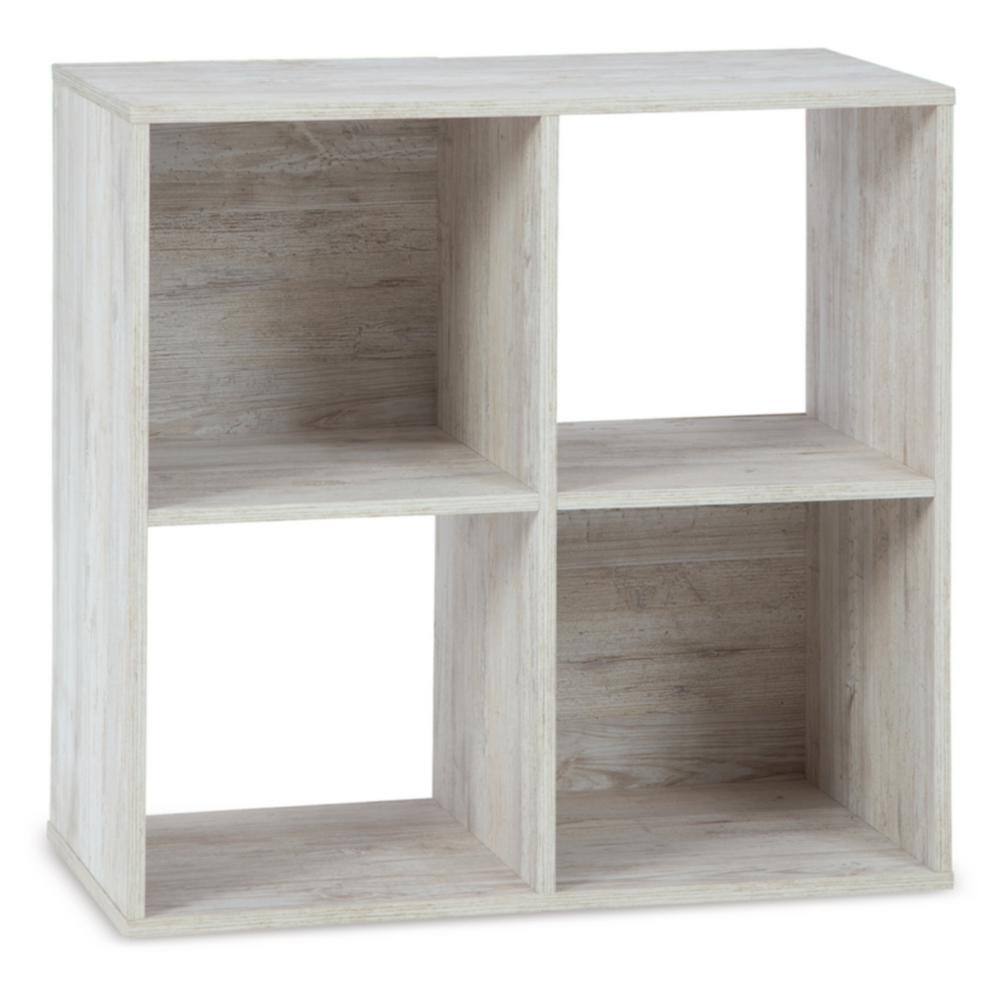 Whitewash 4-Cube Organizer with Weatherworn Finish
