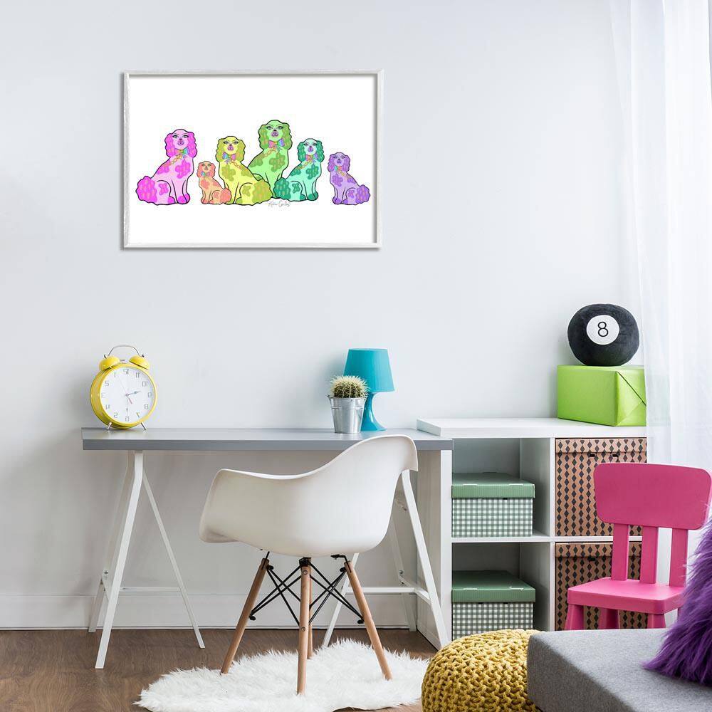 Colorful Posh Pooches by Katie Conley White Framed Animal Giclee Art Print 20 in. x 30 in. price history on PriceWatchPro