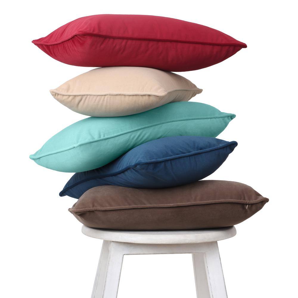 Khaki Velvet 12"x20" Throw Pillow Covers with Hidden Zipper