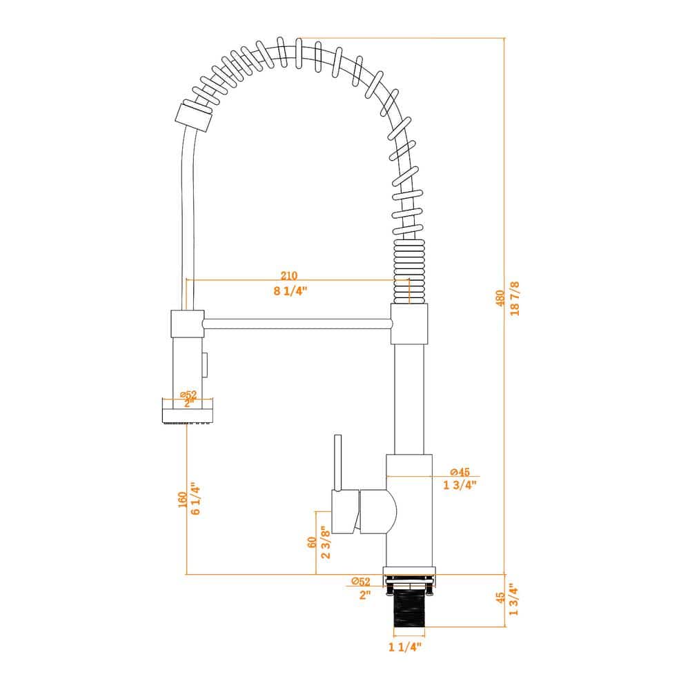 Brushed Nickel Single Handle Pull Down Kitchen Faucet