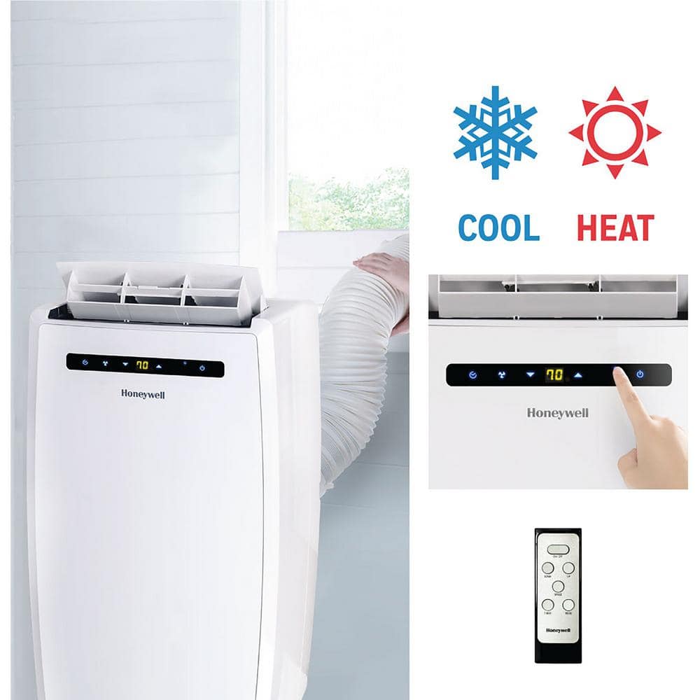 Honeywell 12 000 Btu 6 500 Btu Doe Portable Air Conditioner With Heater And Dehumidifier Mn12chesww The Home Depot