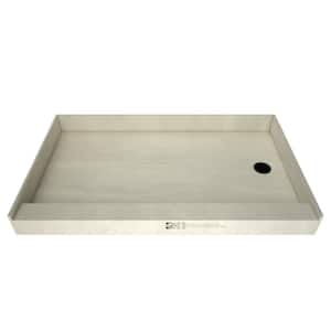 Redi Base 54 in. L x 30 in. W Alcove Single Threshold Shower Pan Base with Right Drain in Matte Black