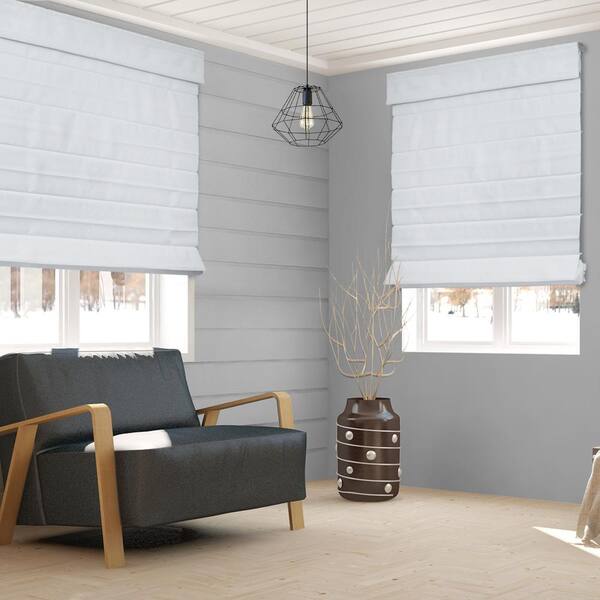 Chicology Cut-to-Size Daily White Cordless Light Filtering Privacy Polyester Roman Shade 71.5 in. W x 48 in. L