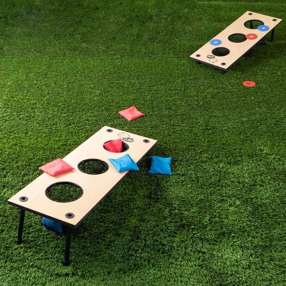 26" Light Brown Plywood Multi-game Set with Beanbags and Washers