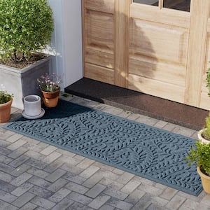 Waterhog Boxwood Bluestone 30 in. x 97 in PET Polyester Indoor Outdoor Runner Doormat