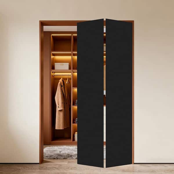 Modern flat panel 24 in. x 83 in. Solid Core Black Finished Vinyl