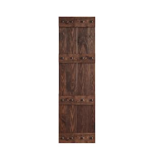 Coast Sequoia 48 in. x 84 in. Embossing Castel Dark Walnut Knotty Wood Bi-Fold Barn Door with Sliding Hardware Kit