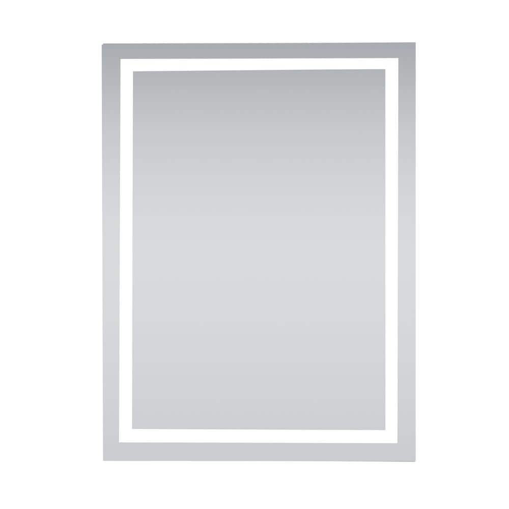 Timeless Home 36 in. W x 48 in. H Rectangle Frameless Silver LED Mirror