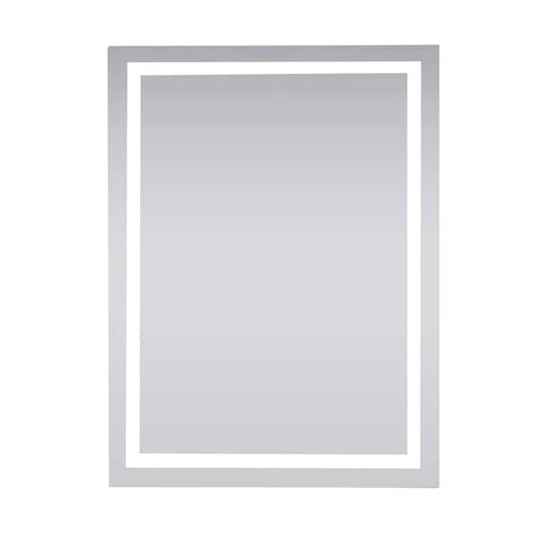 Unbranded Timeless Home 36 in. W x 48 in. H Rectangle Frameless Silver LED Mirror