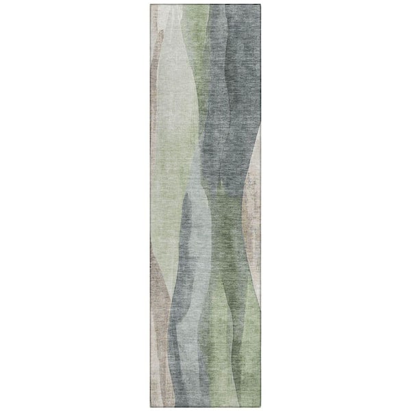 Chantille Machine Washable Indoor/Outdoor Abstract ACN1989 Fern 2 ft. 3 in. x 7 ft. 6 in. Runner Rug
