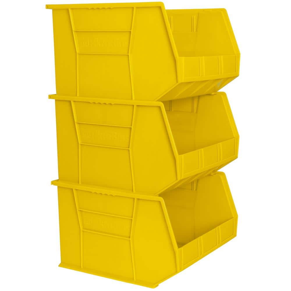 30270 Series, 16 1/2 in. W x 18 in. D x 11 in. H, Yellow Plastic Stackable 