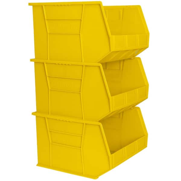 30270 Series, 16 1/2 in. W x 18 in. D x 11 in. H, Yellow Plastic Stackable Storage Bins Hanging Organizer, 3-Pack
