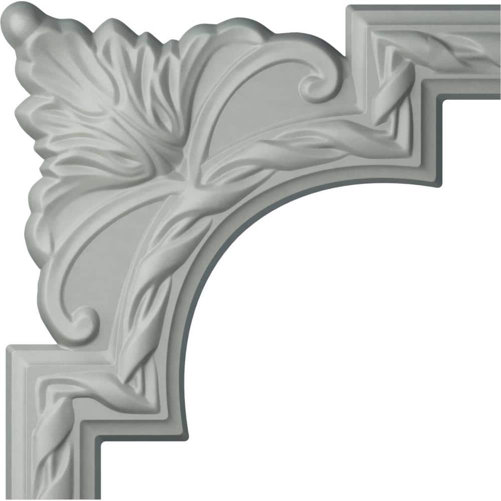 9" White Polyurethane Jackson French Ribbon Crown Moulding Corner