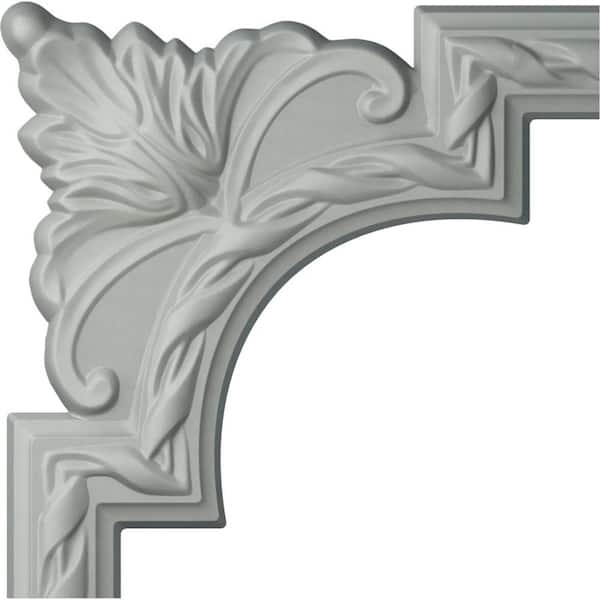 Ekena Millwork 9 in. x 3/4 in. x 9 in. Urethane Jackson French Ribbon Panel Moulding Corner (Matches Moulding PML01X00JA)